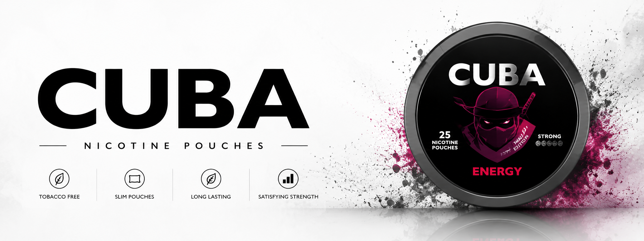 CUBA nicotine pouches featuring the Energy flavour.