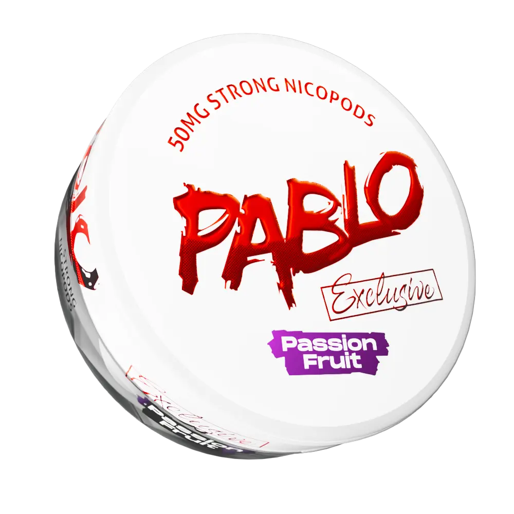 Can of Pablo Exclusive 50mg Passion Fruit nicotine pouches